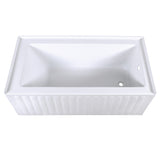 Aqua Eden 60-Inch Acrylic Rectangular 3-Wall Alcove Tub, Right Drain Hole