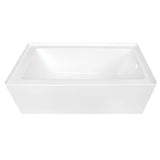 Aqua Eden 60-Inch Acrylic Rectangular 3-Wall Alcove Tub, Right Hand Drain