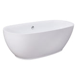 Aqua Eden 67-Inch Acrylic Oval Double Ended Freestanding Tub with Drain