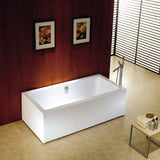 Aqua Eden 67-Inch Acrylic Rectangular Double Ended Freestanding Tub with Drain