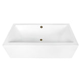 Aqua Eden 67-Inch Acrylic Rectangular Double Ended Freestanding Tub with Overflow/Drain Assembly