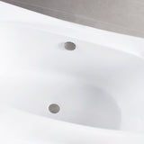 Aqua Eden 67-Inch Acrylic Rectangular Double Ended Freestanding Tub with Overflow/Drain Assembly