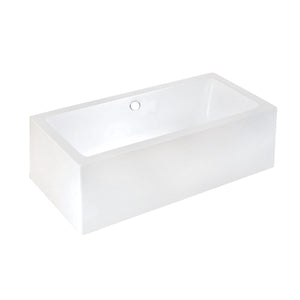 Aqua Eden 67-Inch Acrylic Rectangular Double Ended Freestanding Tub with Drain