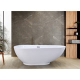 Aqua Eden 69-Inch Acrylic Oval Double Ended Freestanding Tub with Drain