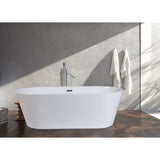 Aqua Eden 71-Inch Acrylic Oval Double Ended Freestanding Tub with Drain