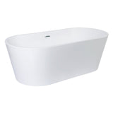 Aqua Eden 71-Inch Acrylic Oval Double Ended Freestanding Tub with Drain