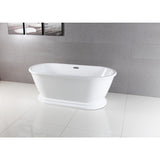 Aqua Eden 71-Inch Acrylic Oval Double Ended Pedestal Tub with Drain (No Faucet Drillings)