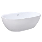 Aqua Eden 71-Inch Acrylic Oval Double Ended Freestanding Tub with Drain