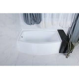 Aqua Eden 60-Inch Acrylic Rectangular 3-Wall Alcove Tub, Left Hand Drain Hole