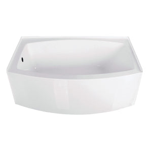 Aqua Eden 60-Inch Acrylic Rectangular 3-Wall Alcove Tub, Left Hand Drain Hole