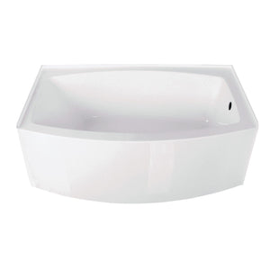 Aqua Eden 60-Inch Acrylic Rectangular 3-Wall Alcove Tub, Right Hand Drain Hole