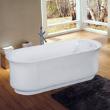 Aqua Eden 66-Inch Acrylic Oval Double Ended Freestanding Tub with Drain and Anti-Skid Surface