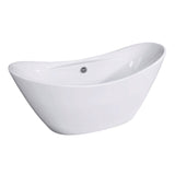 Aqua Eden 68-Inch Acrylic Double Slipper Freestanding Tub with Drain