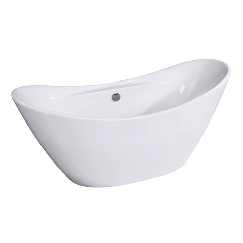 Aqua Eden 68-Inch Acrylic Double Slipper Freestanding Tub with Drain