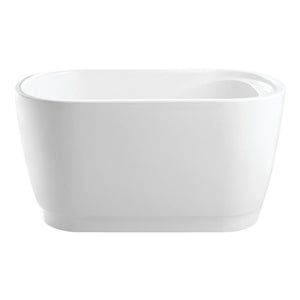 Aqua Eden 51-Inch Acrylic Oval Rectangular Double Ended Freestanding Tub with Drain