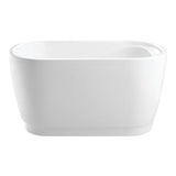 Aqua Eden 51-Inch Acrylic Oval Rectangular Double Ended Freestanding Tub with Drain