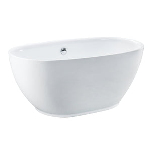 Aqua Eden 55-Inch Acrylic Oval Double Ended Freestanding Tub with Drain