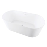 Aqua Eden 59-Inch Acrylic Oval Double Ended Freestanding Tub with Drain