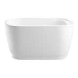 Aqua Eden 59-Inch Acrylic Oval Rectangular Double Ended Freestanding Tub with Drain