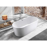 Aqua Eden 63-Inch Acrylic Oval Double Ended Freestanding Tub with Drain