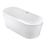 Aqua Eden 67-Inch Acrylic Oval Double Ended Freestanding Tub with Drain