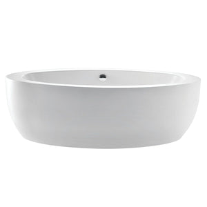 Aqua Eden 72-Inch Acrylic Oval Double Ended Freestanding Tub with Drain