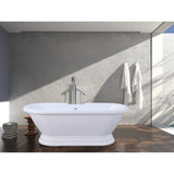 Aqua Eden 67-Inch Acrylic Oval Double Ended Pedestal Tub (No Faucet Drillings)