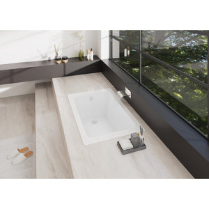 Aqua Eden 54-Inch Acrylic Rectangular Drop-In Tub with Anti-Skid Surface