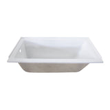 Aqua Eden 60-Inch Acrylic Rectangular Drop-In Tub, Left Hand Drain