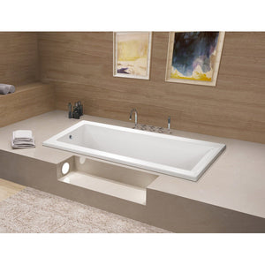 Aqua Eden 67-Inch Acrylic Rectangular Drop-In Tub with Reversible Drain