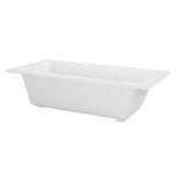 Aqua Eden 67-Inch Acrylic Rectangular Drop-In Tub with Anti-Skid Surface