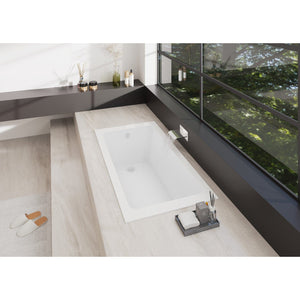 Aqua Eden 67-Inch Acrylic Rectangular Drop-In Tub with Anti-Skid Surface