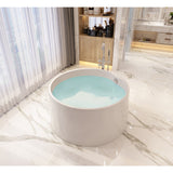 Aqua Eden 45-Inch Acrylic Round Double Ended Freestanding Tub with Drain