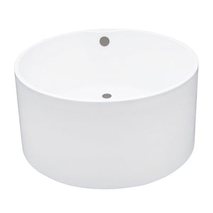 Aqua Eden 45-Inch Acrylic Round Double Ended Freestanding Tub with Overflow/Drain Assembly