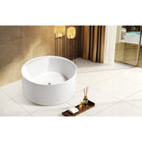 Aqua Eden 53-Inch Acrylic Round Double Ended Freestanding Tub with Drain