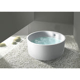 Aqua Eden 53-Inch Acrylic Round Double Ended Freestanding Tub with Drain