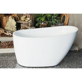 Aqua Eden 48-Inch Acrylic Oval Single Slipper Freestanding Tub with Drain