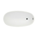 Aqua Eden 48-Inch Acrylic Oval Single Slipper Freestanding Tub with Drain