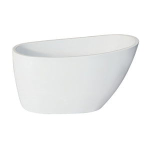 Aqua Eden 48-Inch Acrylic Oval Single Slipper Freestanding Tub with Drain