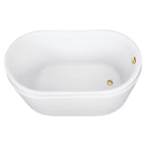 Aqua Eden 52-Inch Acrylic Oval Double Slipper Freestanding Tub with Overflow/Drain Assembly