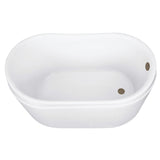 Aqua Eden 52-Inch Acrylic Oval Double Slipper Freestanding Tub with Overflow/Drain Assembly