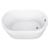 Aqua Eden 52-Inch Acrylic Oval Double Slipper Freestanding Tub with Overflow/Drain Assembly