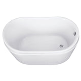 Aqua Eden 52-Inch Acrylic Oval Single Slipper Freestanding Tub with Drain