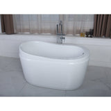 Aqua Eden 52-Inch Acrylic Oval Single Slipper Freestanding Tub with Drain and Integrated Seat