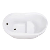 Aqua Eden 52-Inch Acrylic Oval Single Slipper Freestanding Tub with Overflow/Drain Assembly and Integral Seat