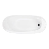 Aqua Eden 54-Inch Acrylic Oval Single Slipper Freestanding Tub with Drain