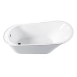 Aqua Eden 59-Inch Acrylic Oval Single Slipper Freestanding Tub with Drain