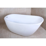 Aqua Eden 59-Inch Acrylic Oval Single Slipper Freestanding Tub with Drain