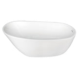 Aqua Eden 59-Inch Acrylic Oval Single Slipper Freestanding Tub with Drain