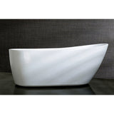 Aqua Eden 68-Inch Acrylic Oval Single Slipper Freestanding Tub with Drain